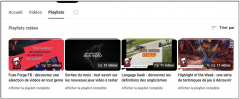 la section Playlists de Fuze Forge