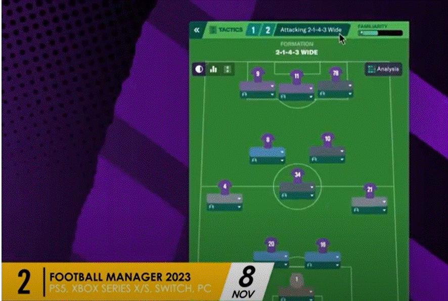 Gameplay du jeu vidéo « Football Manager 2023 »